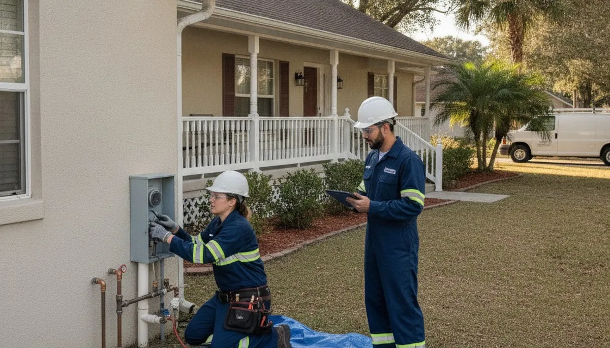 Jacksonville, FL plumber repairing a residential pipe leak for plumbing service call